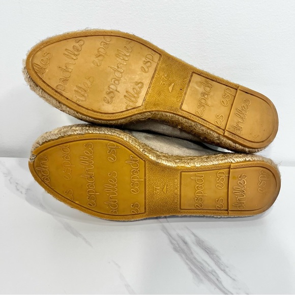 Eric Michael Serena Suede Zipper Espadrilles Beige Size 37 US 6.5 - 7 - Picture 9 of 12